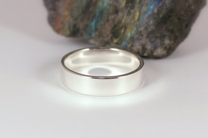 5mm x 1.25mm Polished Silver Band Ring Sterling Silver Made to Order