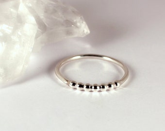 Beaded Accent Ring, Sterling Silver, Made to Order