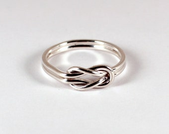 Square Knot Ring, Sterling Silver, Made to Order