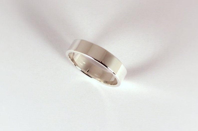 5mm x 1.25mm Polished Silver Band Ring Sterling Silver Made to Order