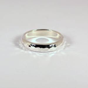 4mm Hammered Half Round Silver Band Ring, Sterling Silver, Made to Order image 3