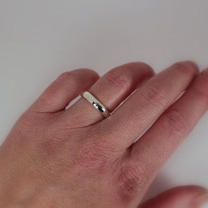 4mm Hammered Half Round Silver Band Ring, Sterling Silver, Made to Order image 5