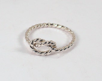 Rope Knot Ring, Sterling Silver, Made to Order