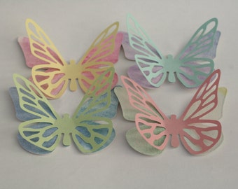 Watercolor butterflies, different measures availble, 20 handpainted watercolor paper butterfly , die cut shape butterflies,with wings.
