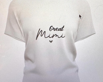 Anpassad Mimi T-shirt: Mimi Heart Graphic T-shirt