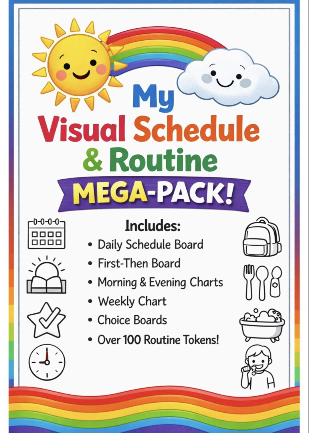 Visual Schedule & Routine Mega-pack, First Then Boards, Daily Charts ...