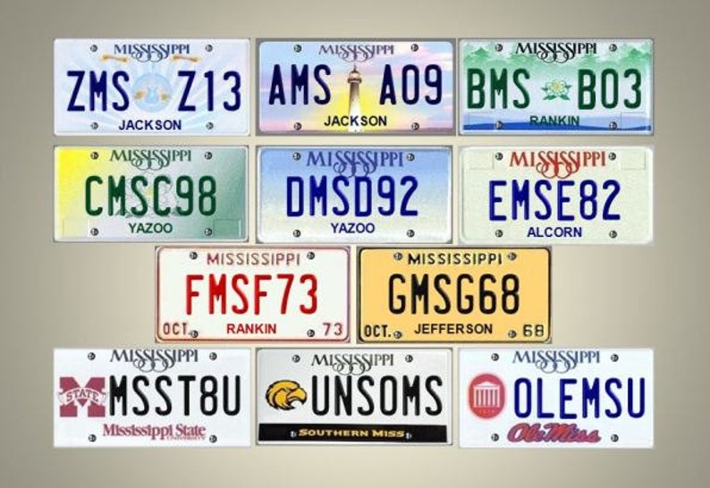 Mississippi License Plate Personalized Cufflinks by PL8LINKS