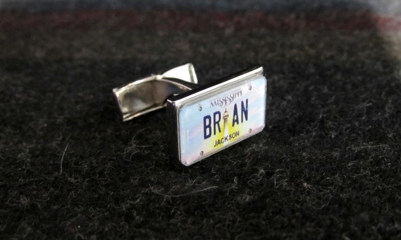 Mississippi License Plate Personalized Cufflinks by PL8LINKS