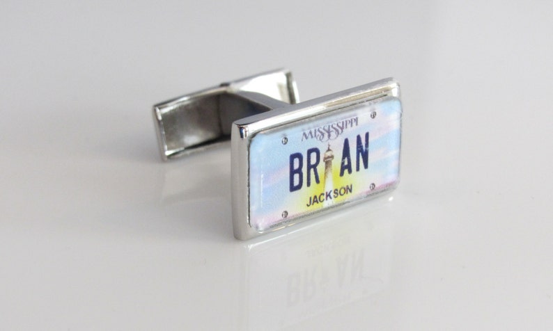Mississippi License Plate Personalized Cufflinks by PL8LINKS