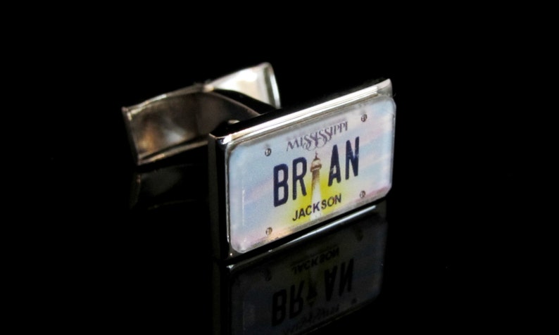 Mississippi License Plate Personalized Cufflinks by PL8LINKS