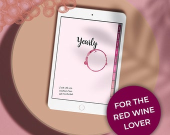 Wine Lover's Digital Life Planner, Undated, iPad Planner, Portrait Weekly Planner, Digital Journal, Goodnotes Planner