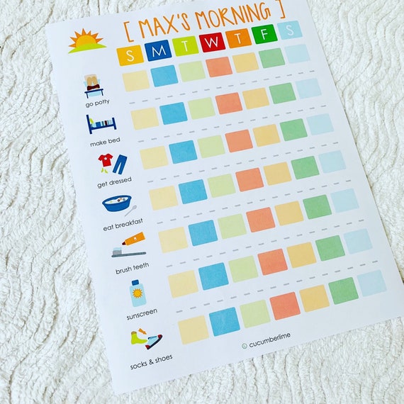 Kids Daily Routine Chart Template