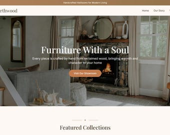Hearthwood Artisan Furniture Website Template | Figma Farmhouse Lead Gen Site