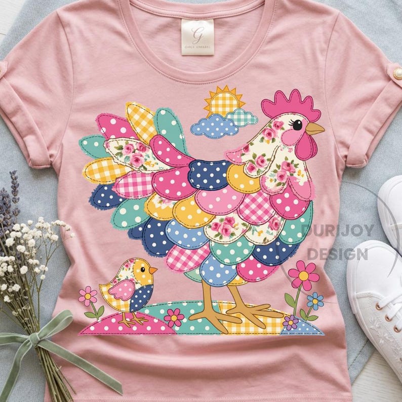 Patchwork Chicken PNG, Floral Hen Sublimation Design, Farmhouse Clipart ...