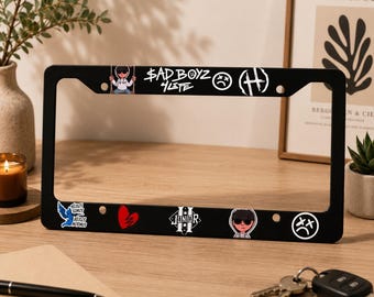 Sad Boyz License Plate Frame, Alternative Aesthetic Car Accessory, Emo Car Tag Frame, Streetwear Vehicle Decor Gift