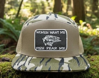 Funny Fishing Trucker Hat Women Want Me Fish Fear Me, Fisherman Snapback Cap, Outdoor Fishing Hat, Fisherman Gift for Men Dad