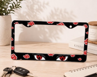 Anime Inspired License Plate Frame 1pc, Manga Style Car Accessory, Otaku Vehicle Decor, Japanese Aesthetic Gift