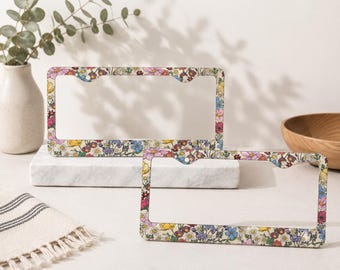 Wildflower License Plate Frame 1pc, Floral Car Decor, Garden Lover Gift, Botanical License Plate Holder, Cottagecore Auto Accessory