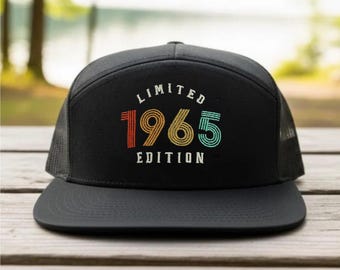Limited 1965 Edition Hat, 60th Birthday Gift for Men, Vintage 1965 Baseball Cap, Adjustable Snapback Birthday Hat