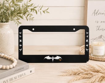 Fourth Wing Inspired License Plate Frame, Dragon Rider Car Accessory, Fantasy Book Lover Gift, Bookish Car Decor