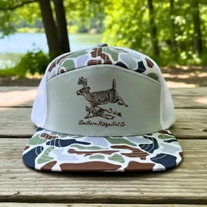 Deer Hunting Trucker Hat The Rut Camo Cap, Running Buck Embroidered Snapback, Whitetail Hunting Hat, Outdoor Hunter Gift for Men