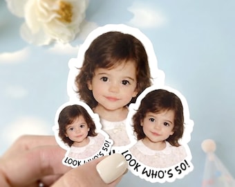 Custom Photo Birthday Stickers, Personalized Face Party Favors, Waterproof Vinyl Decals
