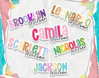 Custom Name Stickers, Die Cut Waterproof Vinyl Decal for Bottles Laptop, Personalized Sticker