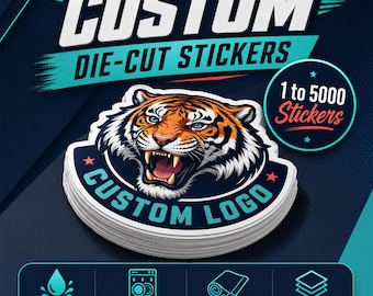 Custom Die Cut Logo Stickers, Waterproof Vinyl Decals for Business