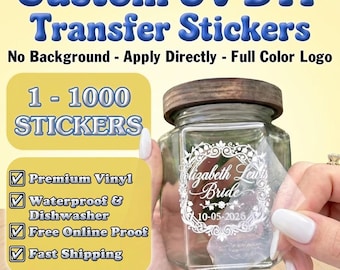 Custom UV DTF Transfer Stickers, Personalized Waterproof Decals, Die-Cut, Full Color