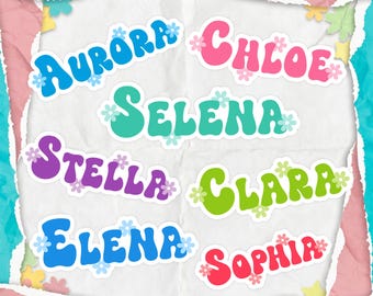 Custom Daisy Name Stickers, Personalized Waterproof Floral Vinyl Decals