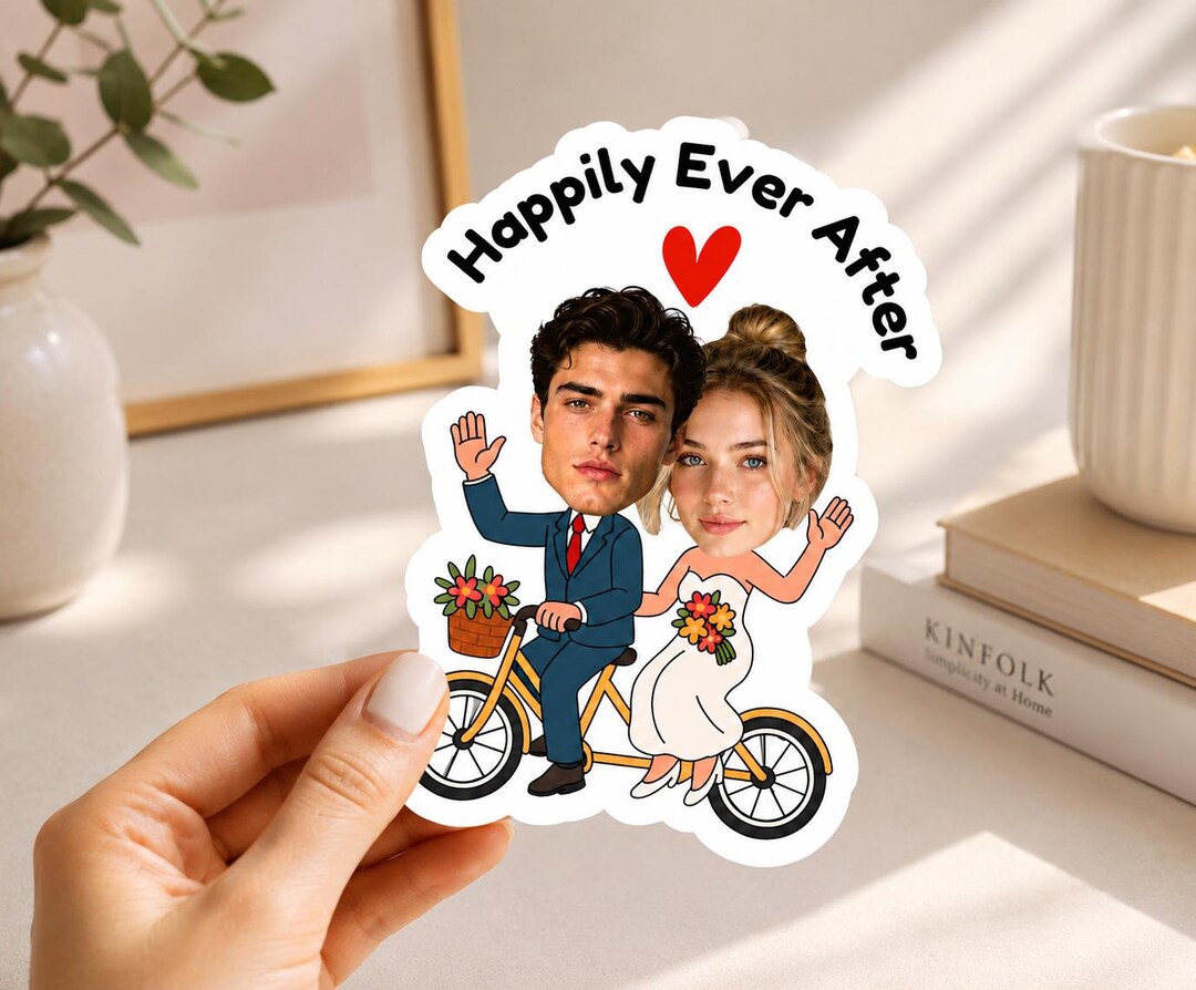 Custom Couple Photo Sticker, Die Cut Waterproof Labels, Gift for ...