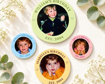 Custom Photo Birthday Stickers, Personalized Face Die Cut Waterproof Vinyl Decals