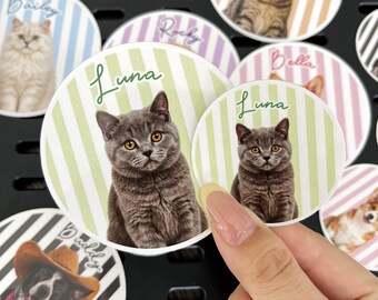 Custom Pet Sticker, Personalized Photo Vinyl Stickers, Die Cut Waterproof Labels, Gift for Dog Cat Lovers
