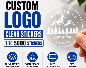 Custom Logo Clear Stickers, Die Cut Vinyl Labels, Waterproof Decals For Business Branding