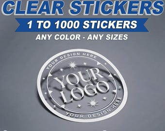 Custom Logo Clear Stickers, Transparent Waterproof Decals for Business