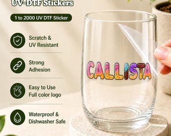 Custom Name UV DTF Stickers, Personalized Waterproof Transfer Decals