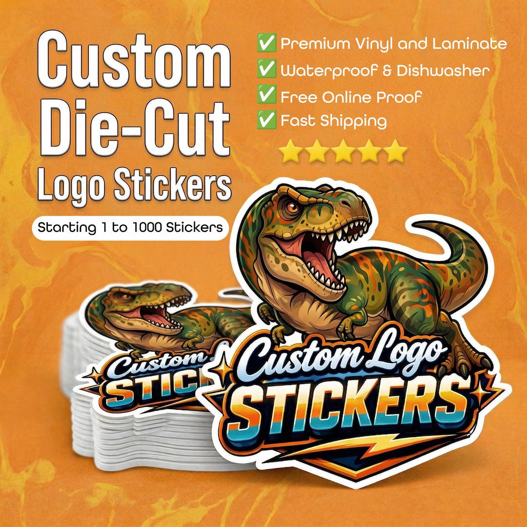 Custom Vinyl Stickers: Logo Die Cut, Waterproof Business Stickers ...
