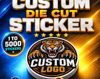 Custom Logo Vinyl Stickers, Die Cut Waterproof Decals, Option For Business Branding