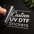 Custom Logo UV DTF Stickers, Waterproof Transfer Decals For Business, Bulk Options