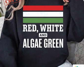 Czerwone, białe algi, zielone PNG, zabawny projekt koszulki odbijającej basen z napisem „USA Sarkazm 250”, sarkastyczny żart, patriotyczny humor, graficzny prezent dla nauczyciela biologii
