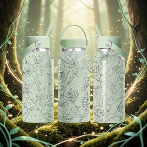 Fairy Engraved Hydro Flask Bottle Magical Fairy Aesthetic Fantasy Tumbler Cute Pixie Design 16oz 24oz 32oz 40oz