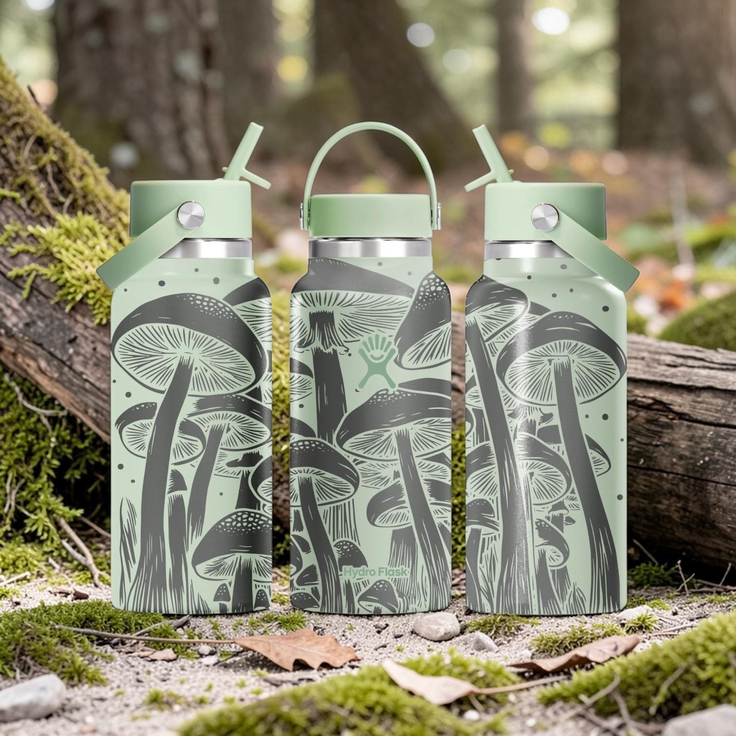 Mushroom Engraved Hydroflask Tumbler – 24oz 32oz 40oz