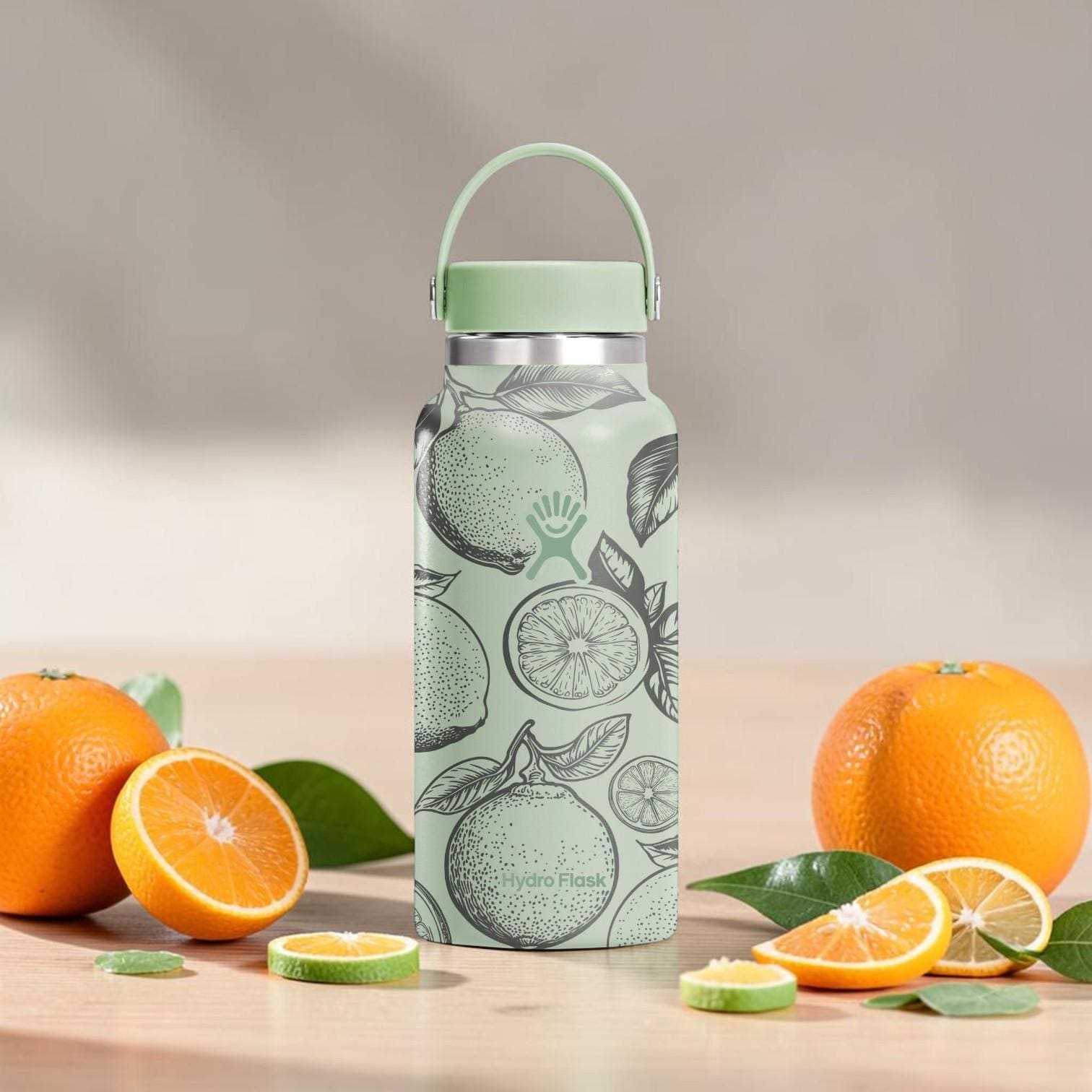 Engraved Citrus Hydro Flask Water Bottle  Orange Lemon Fruit Pattern  Design  16oz 24oz 32oz 40oz Insulated Bottle Gift - Etsy