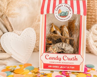 Honden Candy Crush-pakket met luchtgedroogde vlees- en vissnacks / 100% natuurlijk / Hondenverjaardag