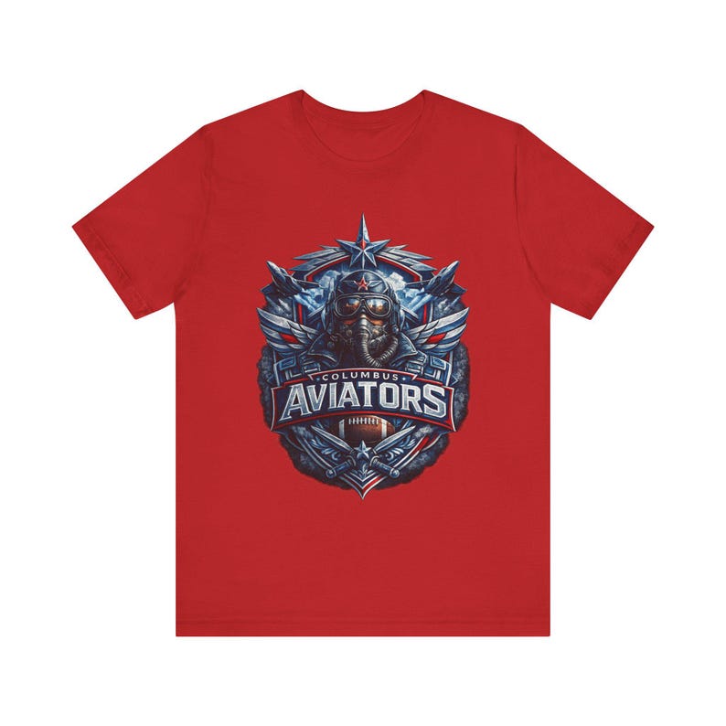 Camiseta de los Columbus Aviators, camiseta de los Columbus Aviators de la UFL, camiseta de fútbol americano de Columbus, camiseta gráfica para el día del partido de primavera de fútbol americano de Ohio, regalo para aficionados imagen 5