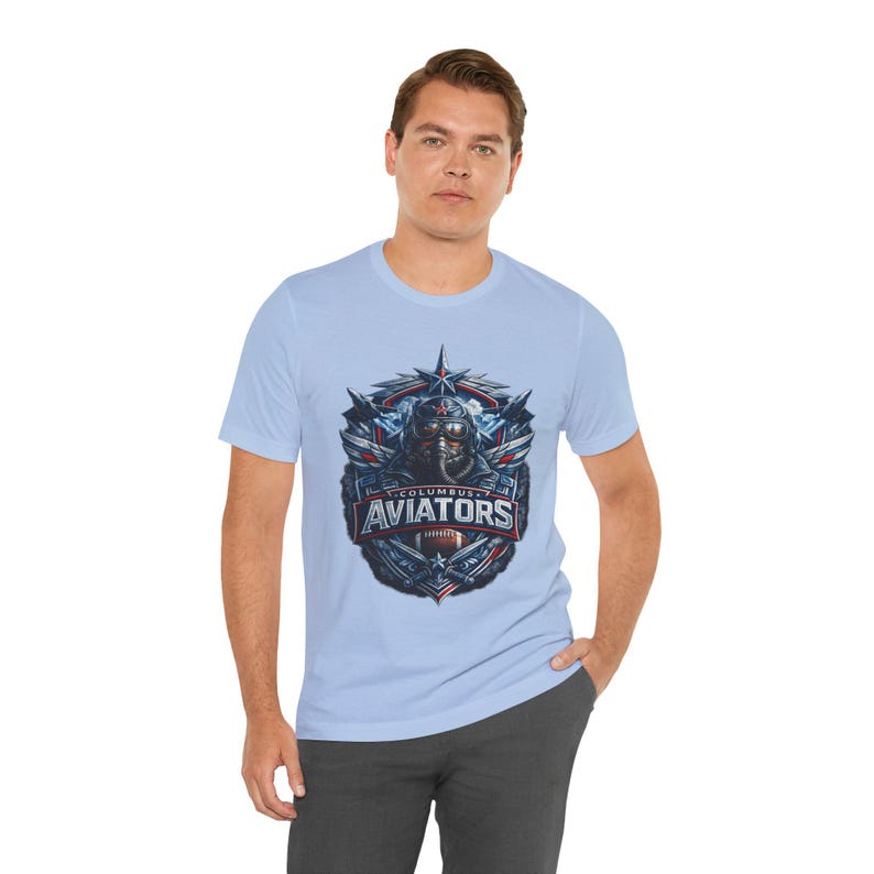 Camiseta de los Columbus Aviators, camiseta de los Columbus Aviators de la UFL, camiseta de fútbol americano de Columbus, camiseta gráfica para el día del partido de primavera de fútbol americano de Ohio, regalo para aficionados imagen 1