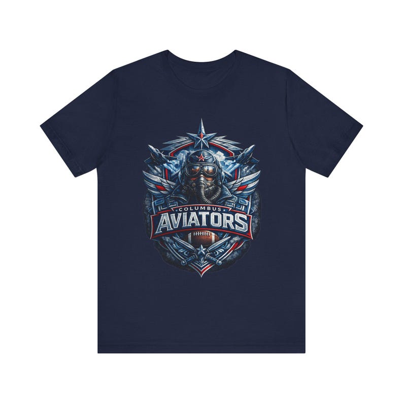 Camiseta de los Columbus Aviators, camiseta de los Columbus Aviators de la UFL, camiseta de fútbol americano de Columbus, camiseta gráfica para el día del partido de primavera de fútbol americano de Ohio, regalo para aficionados imagen 7