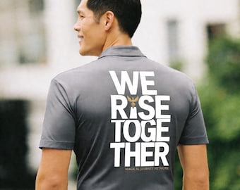 We Rise Together Mens Performance Pocket Silk Touch Polo | Moisture Wicking Polo | Breathable Polo | Lightweight Athletic Polo