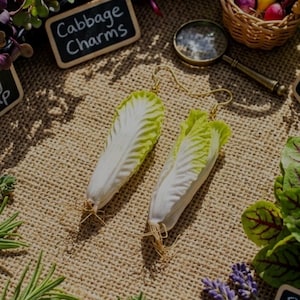 Brincos pendentes artesanais com tema de vegetais