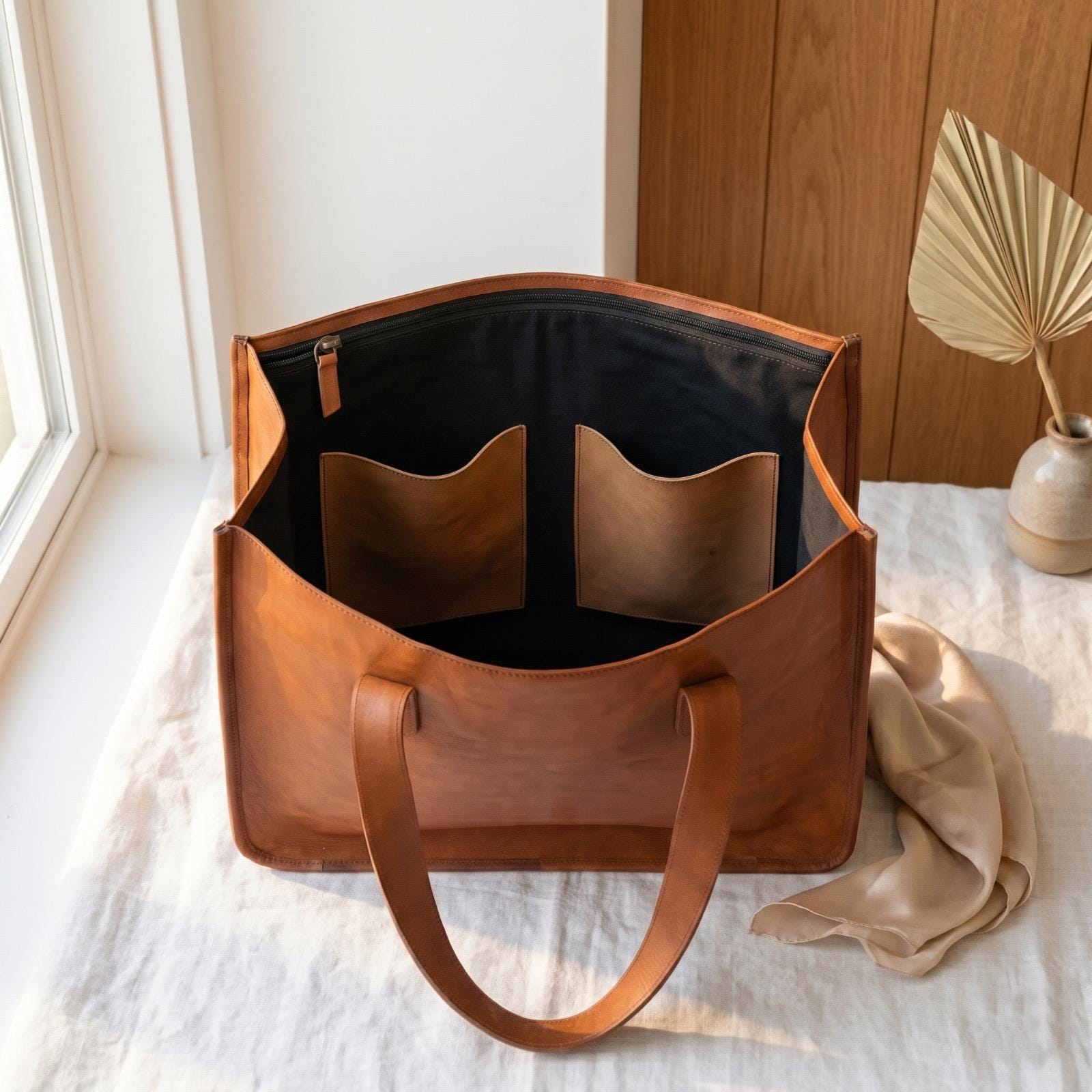 Leather tote bag - Etsy 日本